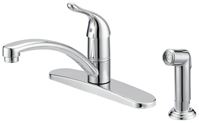 Boston Harbor 67534-1001 Kitchen Faucet, 1.8 gpm, 1-Faucet Handle, 4-Faucet Hole, Metal/Plastic, Chrome Plated