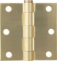 ProSource BH-BS03-PS Square Corner Door Hinge, Steel, Satin Brass, Loose Pin, 180 deg Range of Motion