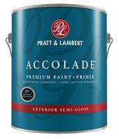 Pratt & Lambert ACCOLADE Z4900 0000Z4989-16 Premium Paint and Primer, Semi-Gloss, Super One-Coat White, 1 gal, Pack of 4