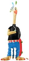 RuffinIt 80536 Dog Toy, L, Tony Mohawk Chicken, Rubber