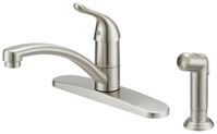 Boston Harbor 67534-1004 Kitchen Faucet, 1.8 gpm, 1-Faucet Handle, 4-Faucet Hole, Metal/Plastic, Brushed Nickel