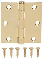 ProSource LR-705-PS Square Corner Door Hinge, Steel, Polished Brass, Loose Pin, 180 deg Range of Motion