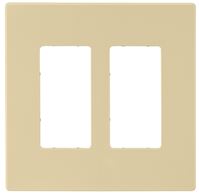 Eaton Cooper Wiring PJ PJS262V Wallplate, 4.87 in L, 4.94 in W, 2 -Gang, Polycarbonate, Ivory, High-Gloss