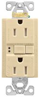 Eaton Wiring Devices TRAFGF15V-K-L Duplex Receptacle Wallplate, 2 -Pole, 15 A, 125 V, Back, Side Wiring, Ivory
