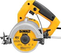 DeWALT DWC860W Tile Saw, 4-3/8 in Blade, 1-3/8 in at 90 deg, 3-1/8 in Max D Cutting