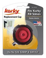 Korky R528 Replacement Cap, Plastic, Black/Red