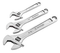 Crescent AC3PC Wrench Set, 3-Piece, Alloy Steel, Polished/Satin Chrome