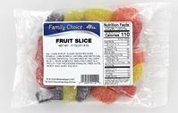 Family Choice 1110 Candy Slice, Assorted Fruits Flavor, 14 oz, Pack of 12