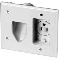 Eaton Wiring Devices 35MRW Cable Plate with Receptacle, 2 -Gang, White