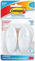 Command BATH18-ES Bath Hook, Plastic, Frosted