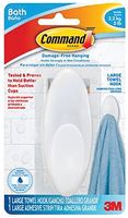 Command BATH17-ES Towel Hook, 5 lb, Plastic