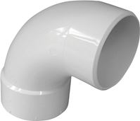 IPEX 414173BC Sewer Long Turn Sweep Pipe Elbow, 3 in, Spigot x Hub, 90 deg Angle, PVC, White