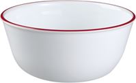 Olfa 1060572 Soup/Cereal Bowl, Vitrelle Glass, Red/White, For: Dishwashers and Microwave Ovens, Pack of 3