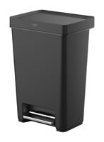 Rubbermaid 2120984 Step-On Trash Can, 13 gal Capacity, Plastic/Stainless Steel, Charcoal, Lid Lock Closure, Pack of 4