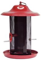 Stokes Select 38199 Twin Chamber Feeder, 12-5/16 in H, 2.4 lb, Stainless Steel, Red