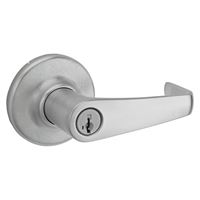 Kwikset 756KNL 26D Entry Lever, Pushbutton Lock, Satin Chrome, Zinc, Residential, Re-Key Technology: SmartKey, 2 Grade