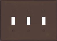 Eaton Wiring Devices PJ3B Wallplate, 4-7/8 in L, 6.37 in W, 3 -Gang, Polycarbonate, Brown, High-Gloss, Pack of 15
