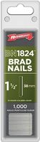 Arrow BN1824CS Brad Nail, 1-1/2 in L, Galvanized Steel, Round Head, Round Shank, Chisel Point