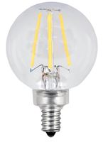 Feit Electric BPG1660/927CA/FIL/2 LED Lamp, Globe, G16-1/2 Lamp, 60 W Equivalent, E12 Lamp Base, Dimmable