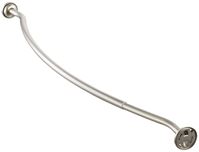 Simple Spaces SD-CSR-BN Shower Curtain Rod, 13-1/2 lb, 52 to 72 in L Adjustable, 1 in Dia Rod, Steel, Brushed Nickel