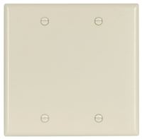 Eaton Cooper Wiring 2137LA-BOX Wallplate, 4-1/2 in L, 4.56 in W, 0.08 in Thick, 2 -Gang, Thermoset, Light Almond