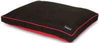 Dogzilla 80381 Dog Bed, 40 in L, 29 in W, Rip-Stop Fabric, Black/Red