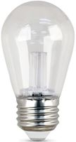 Feit Electric BPS14/SU/LED LED Lamp, Decorative, S14 Lamp, 11 W Equivalent, E26 Lamp Base, Clear, Warm White Light