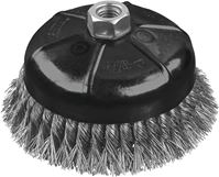 DeWALT DW4916 Wire Cup Brush, 3 in Dia, 5/8-11 Arbor/Shank, 0.02 in Dia Bristle, 1-1/8 in L Bristle Trim