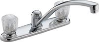 Delta Classic Series 2102LF Kitchen Faucet, 1.8 gpm, Brass, Chrome Plated, Deck, Knob Handle, Swivel Spout