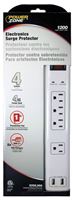 PowerZone OR505104 Surge Protector, 125 V, 15 A, 4-Outlet, 1200 Joules Energy, White