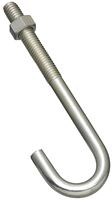 National Hardware 2195BC Series N232-959 J-Bolt, 3/8 in Thread, 5 in L, 225 lb Working Load, Steel, Zinc, Pack of 10