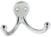 National Hardware MPB163 N274-225 Cloth Hook, 35 lb, 2-Hook, Zinc, Chrome