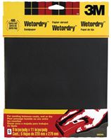 3M 9085 Sandpaper, 11 in L, 9 in W, 400 Grit, Super Fine, Silicone Carbide Abrasive