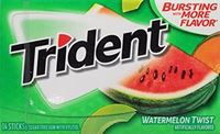 Trident MOZ01112 Gum, Watermelon Twist Flavor, 1.1 oz, Pack of 12