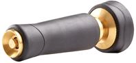 Gilmour 805282-1001 Twist Watering Nozzle, 3/4 in, GHT, 2.5 to 5 gpm, Brass/Rubber, Black