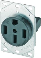 Eaton Cooper Wiring 1258-SP Power Receptacle, 3 -Pole, 125/250 V, 50 A, NEMA: NEMA 14-50R, Black