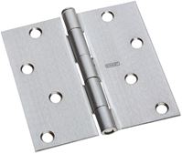 National Hardware N830-240 Door Hinge, Steel, Satin Chrome, Flush Pin