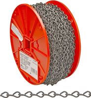Campbell PB072-2827N Straight Link Coil Chain, #2, 190 ft L, 520 lb Working Load, Carbon Steel, Zinc