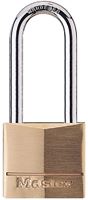 Master Lock 140DLH Padlock, Keyed Different Key, 1/4 in Dia Shackle, Steel Shackle, Solid Brass Body, 1-9/16 in W Body