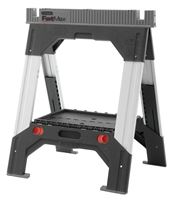 STANLEY 011031S Adjustable Leg Sawhorse, 2500 lb, 2-1/8 in W, 32 to 39 in H, 27-3/16 in D, Polypropylene