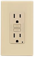 Leviton C31-GFNT1-0PI GFCI Duplex Receptacle, 2 -Pole, 15 A, 125 V, Back, Side Wiring, NEMA: 5-15R, Ivory