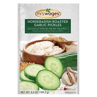 Mrs. Wages Quick Process W667-J7425 Pickle Mix, Horseradish Roasted Garlic Flavor, 6.5 oz, Pack of 12