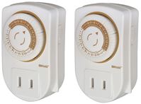 Woods 50006 Mechanical Timer, 15 A, 125 V, 1875 W, 24 hr Time Setting, 24 On/Off Cycles Per Day Cycle, White