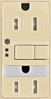 Eaton Wiring Devices TRSGFNL15V-K GFCI and Nightlight, 2 -Pole, 15 A, 125 V, Back, Side Wiring, NEMA: 5-15R, Ivory