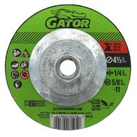 GatorBlade 9619 Cut-Off Wheel, 4-1/2 in Dia, 1/4 in Thick, 5/8-11 in Arbor, 24 Grit, Silicone Carbide Abrasive