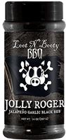 Loot N Booty BBQ OW88410 Jolly Roger Black Rub, Jalapeno Garlic, 14 oz