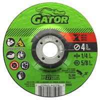 GatorBlade 9605 Cut-Off Wheel, 4 in Dia, 1/4 in Thick, 5/8 in Arbor, 24 Grit, Silicone Carbide Abrasive
