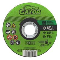GatorBlade 9610 Cut-Off Wheel, 4-1/2 in Dia, 0.045 in Thick, 7/8 in Arbor, 24 Grit