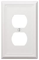 Amerelle 149DW Receptacle Wallplate, 5 in L, 2-7/8 in W, 1 -Gang, Steel, White, Screw Mounting, Pack of 4
