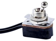 Gardner Bender GSW-125 Toggle Switch, 125/250 VAC, SPST, Lead Wire Terminal, Steel Housing Material, Gray